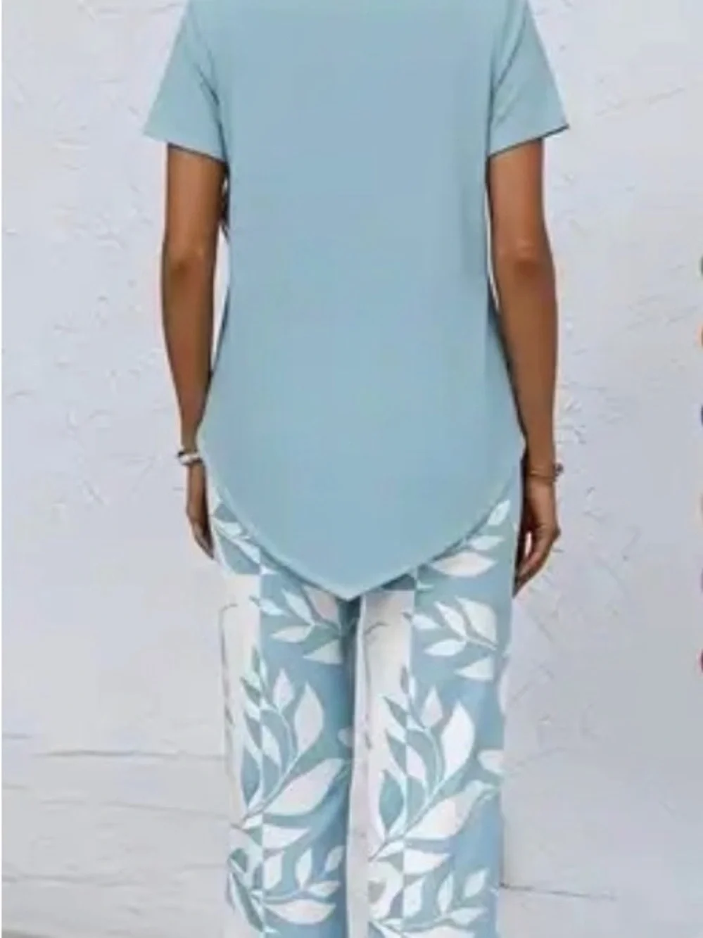 Women's Light Blue Casual 2 Piece Set - Picture 2 of 6